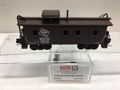 N Scale Micro Trains MTL 51230 Milwaukee Road MILW 0345 Caboose • $50