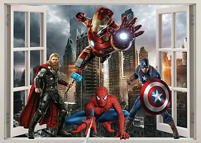 £23.99 • Buy Marvel Avengers Super Heros Hulk 3d Smashed Wall View Sticker Poster Vinyl Z640