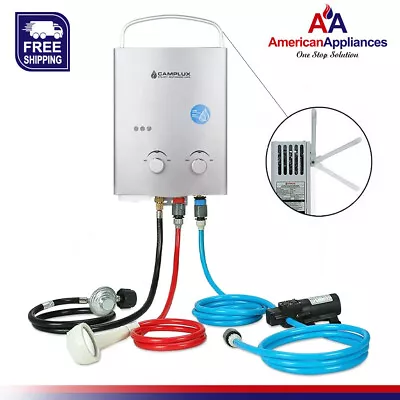 Camplux 5L Tankless Propane Gas Water Heater Pump Kit Portable RV Camping Shower • $209.99