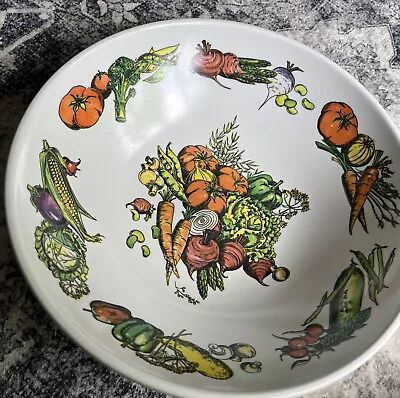 Vintage Melamine Large Bowl  Vegetable Designs MCM • $17