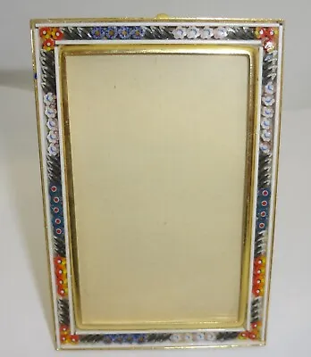 Italian Brass & Micro Mosaic Small Photo Rectangular Frame • $40