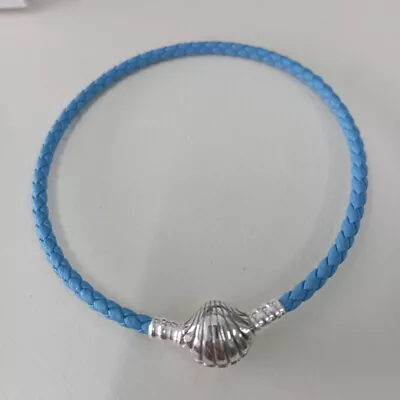 Turquoise Blue Leather Pandora Moments Seashell Bracelet S925 Ale UK • £25