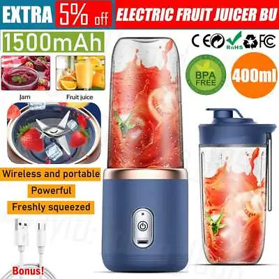 Electric Fruit Juicer Smoothie Maker Portable USB Blender Bottle Juice Shaker • $16.49