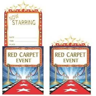 Hollywood Lights Pop Up Invitations 8 Pack Movie Red Carpet Awards VIP Party • $3.59