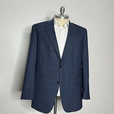 Hart Schaffner & Marx Blazer Mens Blue Check Wool 48L Big & Tall • $74.99