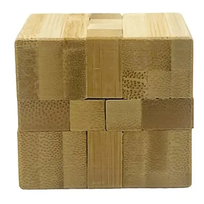 Brain Teaser Cube Logic Bamboo IQ Test Solve Secret Trick Pocket Magic Puzzle • $12.59