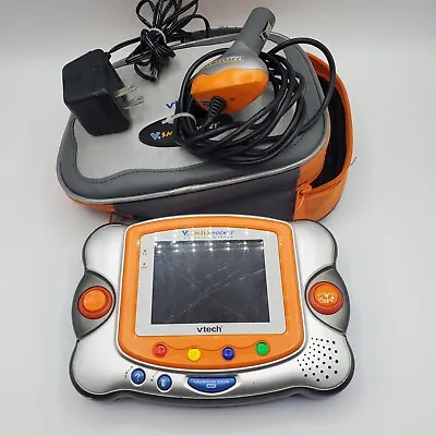 Vtech Vsmile Pocket Console W/ Carrying Case Car Adapter Power Cord FOR PARTS • $17.80