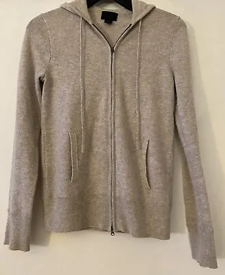 J. Crew Collection Italian Cashmere Zip Front Hoodie Sweater Grey Small • $60