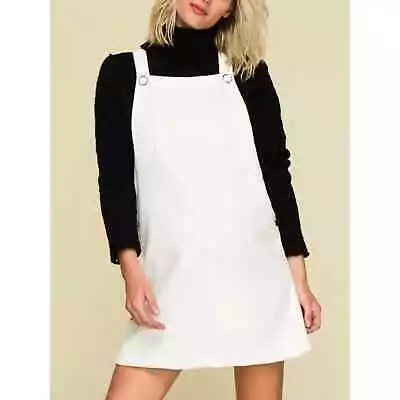 Reconnect Gretel Sleeveless Straight Neck Pinafore Maternity Dress White Medium • $59