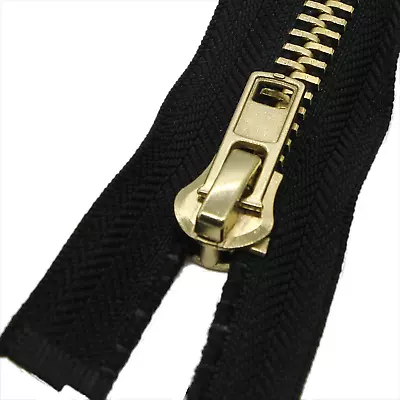 Leekayer Separating Metal Jacket Zipper #10 24 Inch Brass Zipper Heavy Duty Meta • $15.79