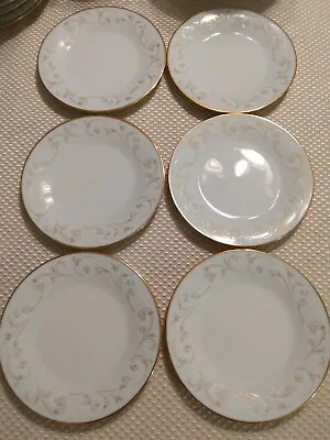 NORITAKE Japan DUETTO 6610 Pattern Set Of 6 Bread Plates 6-1/2  Bin 1106 • $66.24