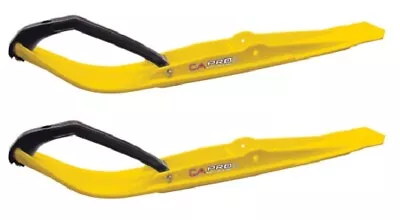 Pair Of Yellow C&A Pro RAZOR 6  Snowmobile Skis W/Black C&A Loops • $314.96