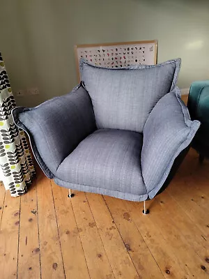 £199 • Buy Marks & Spencer Conran Marlowe Designer Armchair, Blue, Removable Metal Legs