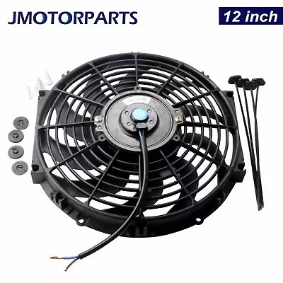 12 Inch 12V Universal Radiator Engine & Mount Kit Slim Pull Push Cooling Fan  • $18.96