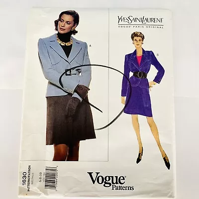 Vogue 1630 Yves Saint Laurent Jacket A-line Skirt SEWING Pattern Size 6-8-10 • $28.57