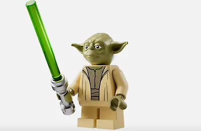 NEW LEGO Minifigure Yoda Olive Green Sw1288 With Lightsaber 75360  Jedi • $27.39