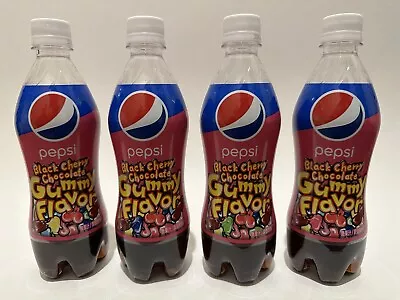 Pepsi Black Cherry Chocolate Gummy Flavor Soda Japan Limited Edition *4 Bottles • £27.95