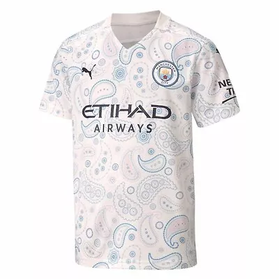 New Manchester City 2020-21 Season Iconic Paisley Inspired 3rd Shirt Size Large  • £24.99