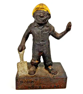 Vintage Antique Cast Iron Doorstop Statue Figure  “Sandy” Midwest Foundry • $39.95