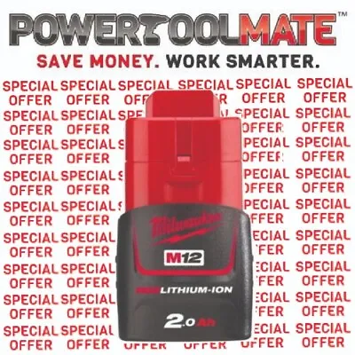 £24.99 • Buy Milwaukee M12B2 12v Li-Ion 2.0Ah Battery Genuine