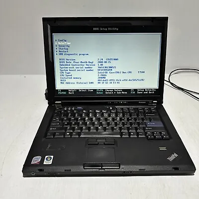 Lenovo Thinkpad T61 14  Laptop Core 2 Duo T7500 2gb Ram No Drives Boots Bios • $100