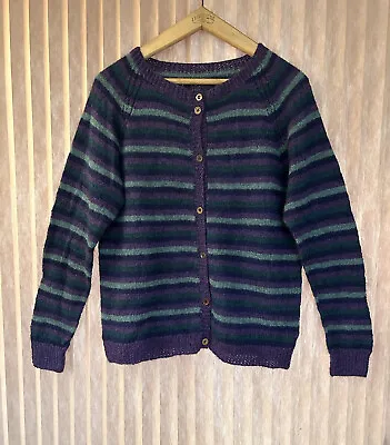 £28 • Buy Hand Knitted Wool Cardigan Stripe Amano Pachamama Style