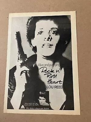 Lou Reed   Rock N' Roll Heart   1976 Uk Mag Promo Ad Poster  8.5  X 11  • $6.99