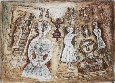 MASSIMO CAMPIGLI-Italian Modernist-Hand Signed LIM.ED Color Litho-La Benvenuta • $699