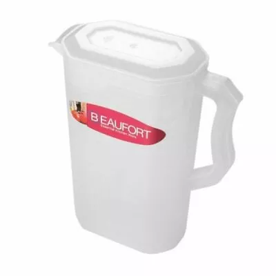 Beaufort Fridge Jug Plastic Storage Water Milk Juice Container & Lid - 2 Litre • £5.50