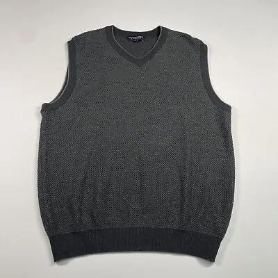 Roundtree & Yorke Sweater Vest Men’s Medium Gray V-Neck Sleeveless • $13.27