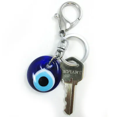 Blue Evil Eye Keychain Charms Glass Keychain Keyring Hanging Amulet Good Luck • $7.45