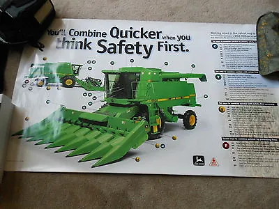 Vintage 1997 John Deere 9500 Combine  Safety Live With It  Poster NEW 30  X 48  • $125