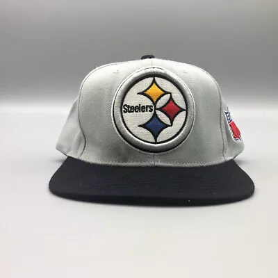 Mitchell & Ness Pittsburgh Steelers Two Tone Gray Snapback Logo Hat Embroidered • $48