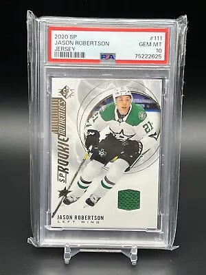 2020-21 SP Hockey JASON ROBERTSON Rookie Authentics Jersey PSA 10 Dallas Stars • $16