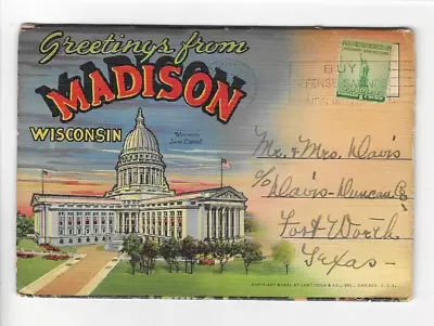 Vintage-postcard Folder-madison Wisconsin • $2.25