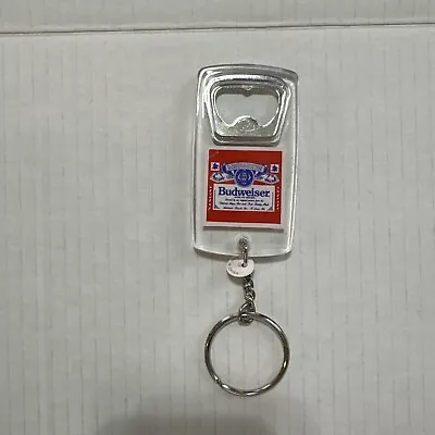 Vintage Budweiser Beer Clear Plastic Key Chain Bottle Opener. • $10.80