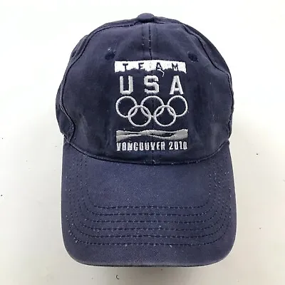 Team USA Hat Cap Strapback Blue White Adjustable Embroidered Vancouver Olympics • $11.26