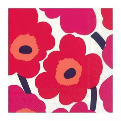 £6.45 • Buy Marimekko Unikko Red Poppy Paper Napkins Summer BBQ Party Disposable Serviettes