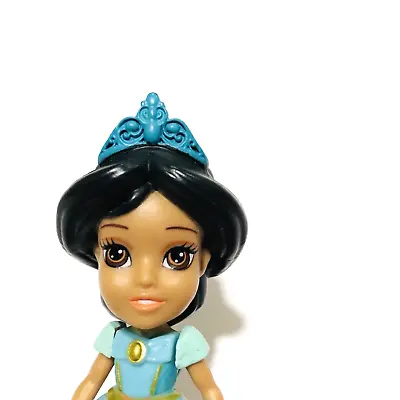 Disney Princess Jasmine Sparkle Mini Doll Figure Posable Blue Tiara 3  Replace • $7.99