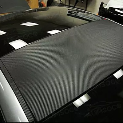 Black Carbon Fiber Vinyl Film Car Interior Wrap 7D Glossy Stickers Auto Parts • $17.99