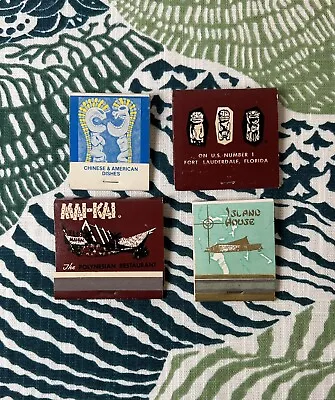 Lot Of 4 Vintage Tiki Mai-Kai Omni Hut Restaurant Fort Lauderdale Match Books • $34.99