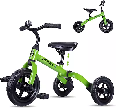 YGJT 3 In 1 Tricycle For Toddlers Age 2 3 4 Year Old Folding Kids Bikes With • $96.28