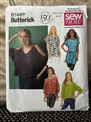 Butterick 5889 Sewing Pattern - Ladies Loose Fit Top Tunic - Sizes 4-14 - UNCUT • £5