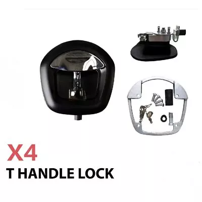 4x Whale Tail Lock Compression Lock - Black With Chrome Handle - Heavy Duty Tale • $178.23