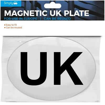 £2.95 • Buy Oval UK Magnetic Sticker Sign Badge No GB Plate Europe Travel Caravan Van Car