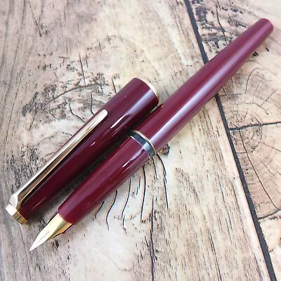 MONTBLANC FOUNTAIN PEN VINTAGE BURGUNDY GERMANY RED CONVERTER X1 A147 • $128