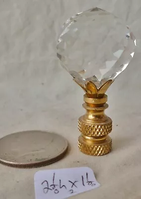 Lamp Finial Faceted Cut Crystal Glass  2 1/8  H X 1 1/8  D  RA (per Ea) • $18.99