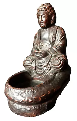 Meditating Buddha Statue Sculpture Tea Candle Holder Poly Resin • $4.99