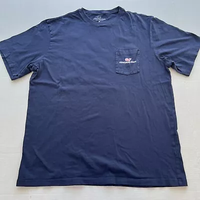 Vineyard Vines Shirt Adult Medium Navy Blue White Whale Pocket Preppy Logo Mens • $16