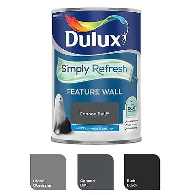 £26.99 • Buy Dulux Paint Grey Simply Refresh Feature Wall One Coat Matt Emulsion 1.25L
